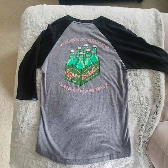 Vans Shirt Retro 3/4 Length Sleeves Lightweight Cotton Womens Small - Picture 5 of 6